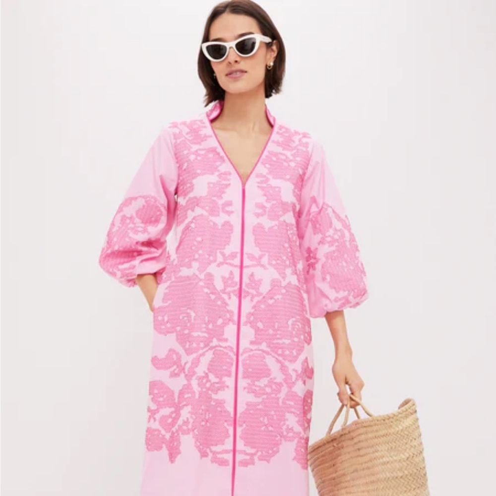Pink Embroidery Arem Caftan